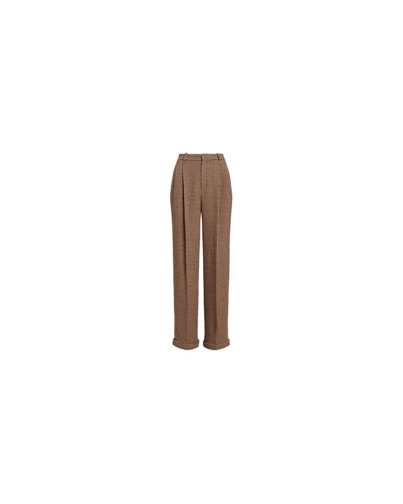 Ralph Lauren PLEATED HOUNDSTOOTH TWEED PANT  - HOSEN & RÖCKE - Hosenauf YOOX.COM Kamel