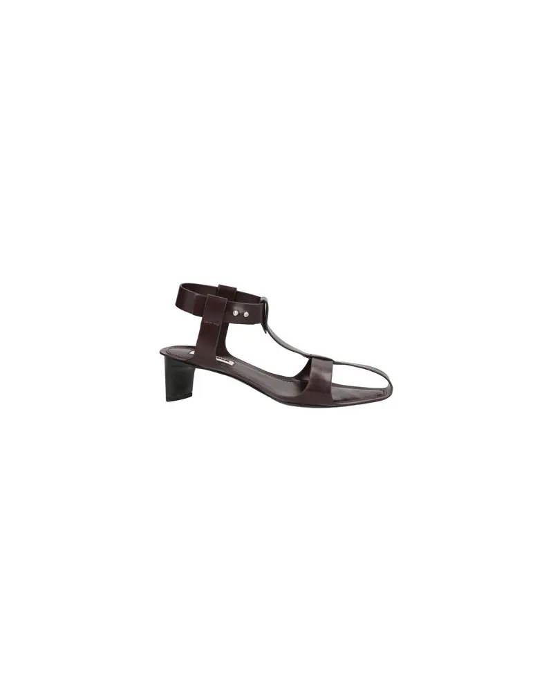 Jil Sander SCHUHE - Sandalenauf YOOX.COM Dunkelbraun