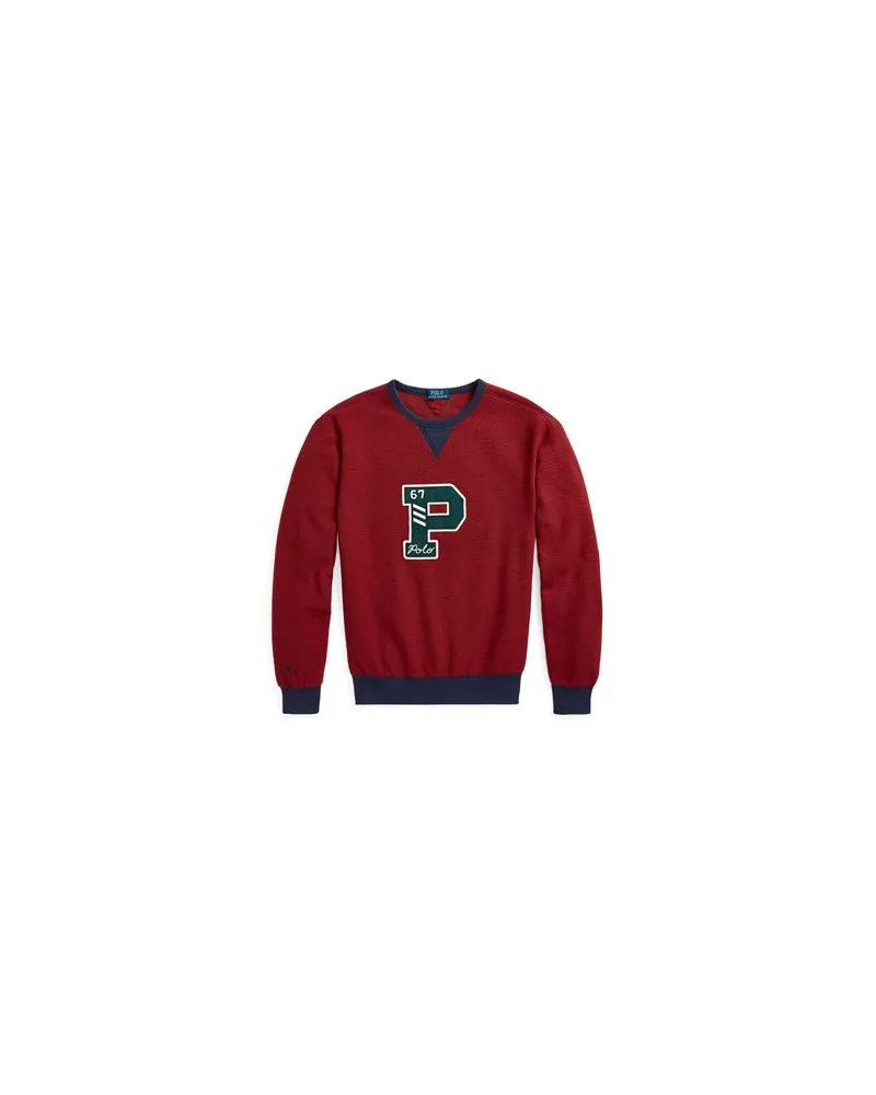 Ralph Lauren PILE FLEECE LETTERMAN SWEATSHIRT  - TOPS - Sweatshirtsauf YOOX.COM Bordeaux