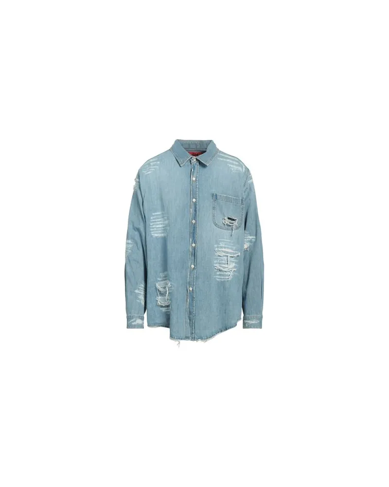 FourTwoFour on Fairfax TOPS - Jeanshemdenauf YOOX.COM Blau