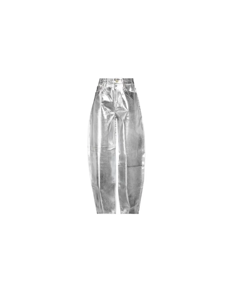 Ganni HOSEN & RÖCKE - Jeanshosenauf YOOX.COM Silber