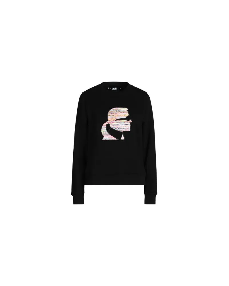 Karl Lagerfeld BOUCLE PROFILE SWEATSHIRT - TOPS - Sweatshirtsauf YOOX.COM Schwarz