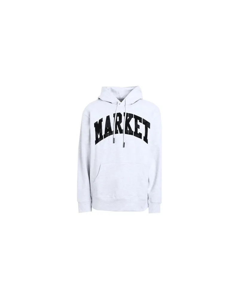 Market CHESS CLUB APPLIQUE FLEECE HOODIE  - TOPS - Sweatshirtsauf YOOX.COM Hellgrau