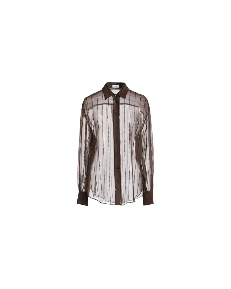 Brunello Cucinelli TOPS - Hemdenauf YOOX.COM Braun