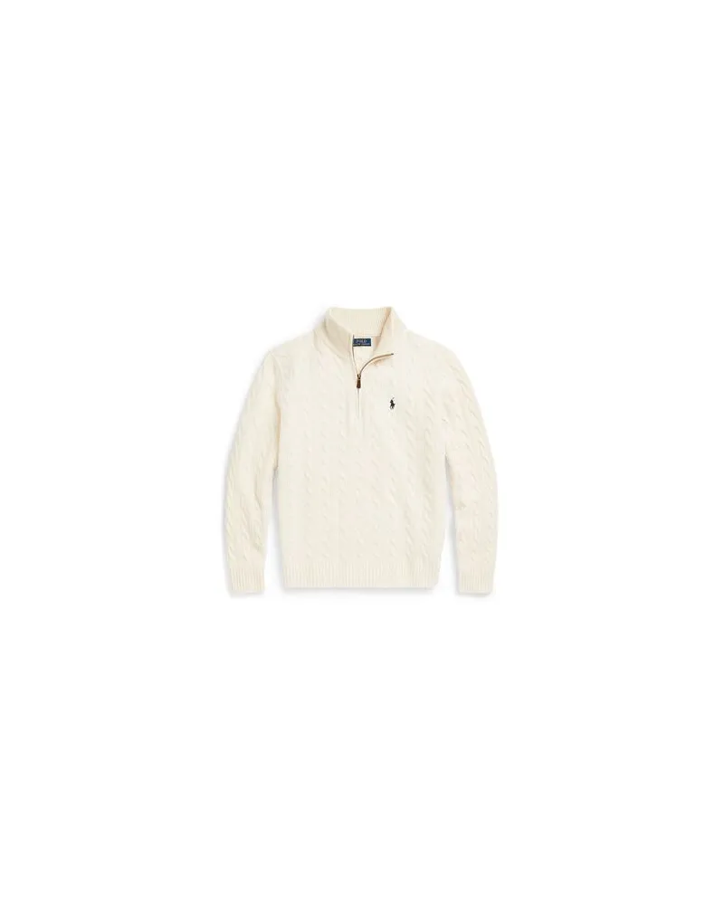 Ralph Lauren CABLE-KNIT WOOL-CASHMERE SWEATER  - STRICKWAREN - Rollkragenpulloverauf YOOX.COM Elfenbein