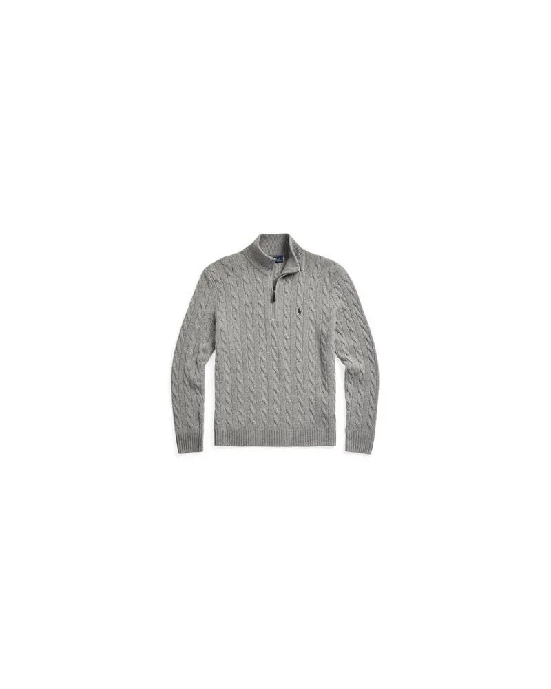 Ralph Lauren CABLE-KNIT WOOL-CASHMERE SWEATER  - STRICKWAREN - Rollkragenpulloverauf YOOX.COM Grau