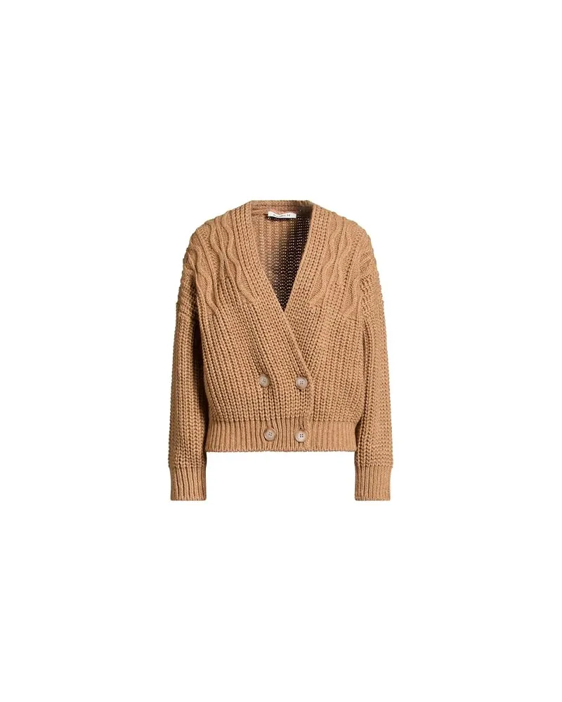 AnnaRita N STRICKWAREN - Strickjackenauf YOOX.COM Kamel