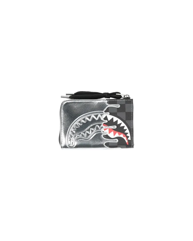 Sprayground SILVER SIDE DRIP BLACK CHECK WALLET - Kleinlederwaren - Brieftaschenauf YOOX.COM Silber