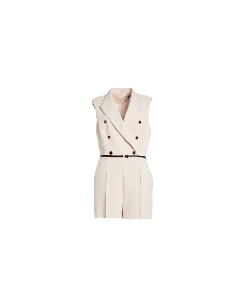 Elisabetta Franchi OVERALLS - Playsuitsauf YOOX.COM Cremeweiß