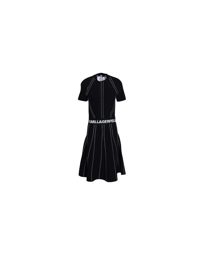 Karl Lagerfeld S/SLV KNITTED LOGO DRESS  - KLEIDER - Midi-Kleiderauf YOOX.COM Schwarz