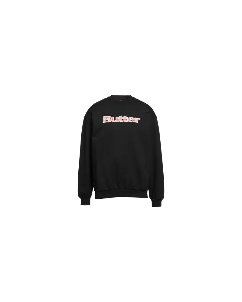 Butter Goods PLAID APPLIQUE LOGO CREWNECK SWEATSHIRT   - TOPS - Sweatshirtsauf YOOX.COM Schwarz