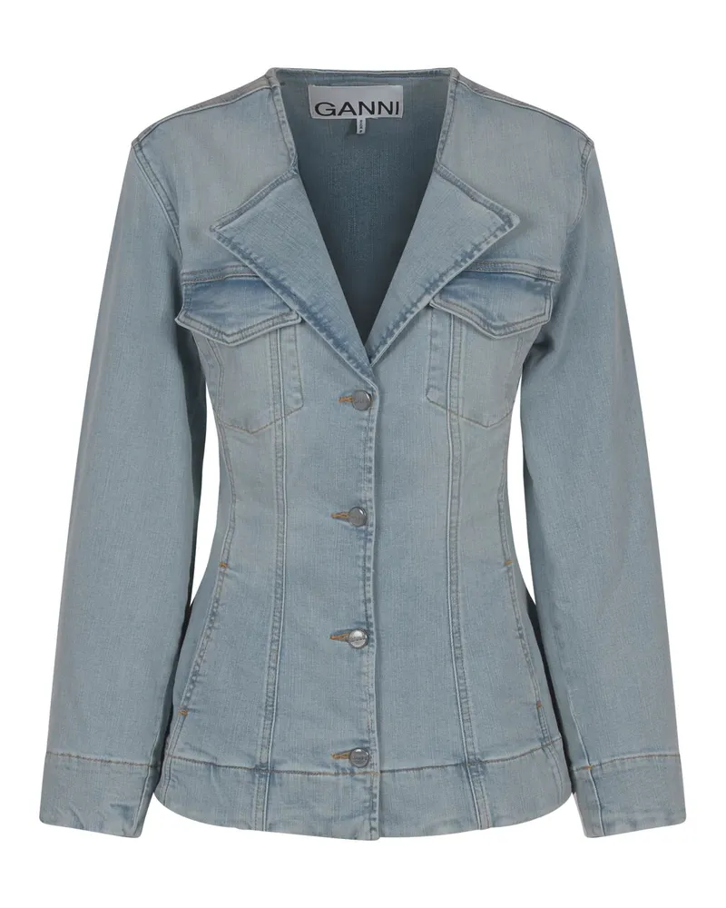 Ganni Jeansjacke/-mantel Blau