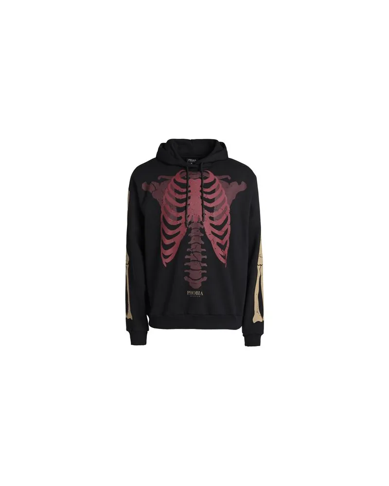 Phobia Archive HOODIE WITH RED SKELETON   - TOPS - Sweatshirtsauf YOOX.COM Schwarz