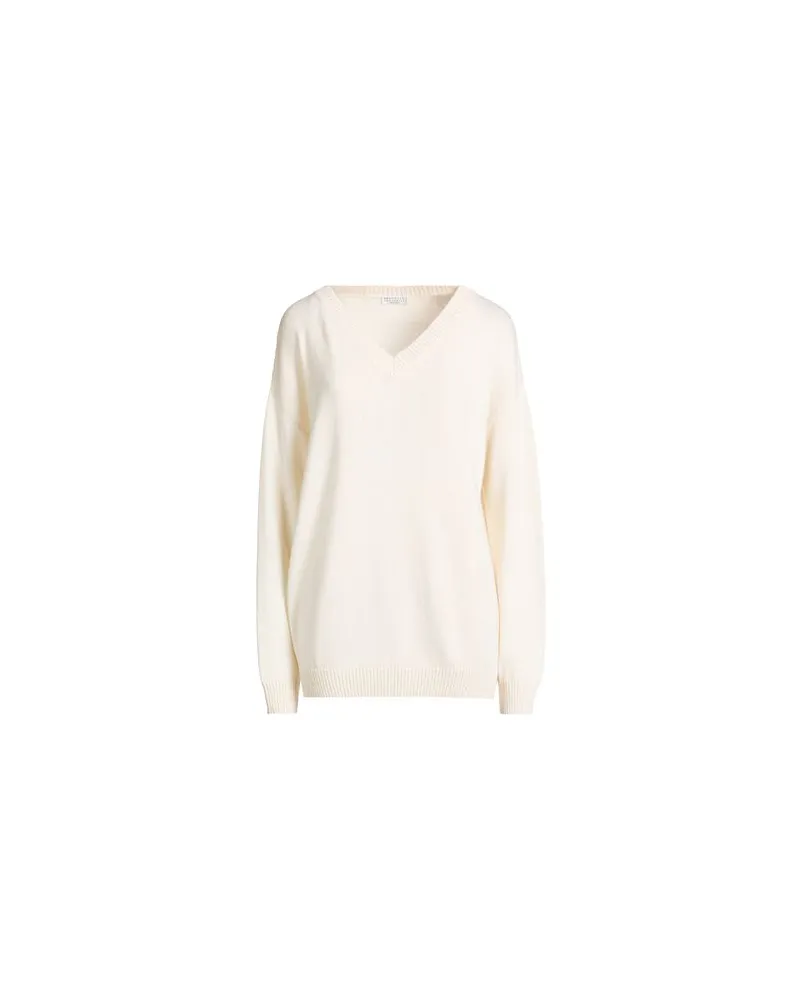Brunello Cucinelli STRICKWAREN - Pulloverauf YOOX.COM Cremeweiß