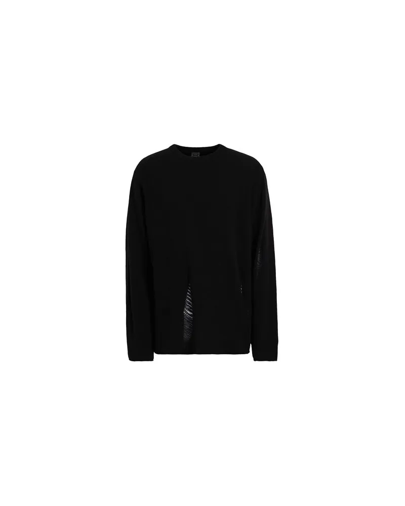 8 by Yoox WOOL BLEND RIPPED CREWNECK JUMPER - STRICKWAREN - Pulloverauf YOOX.COM Schwarz