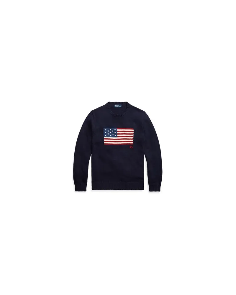 Ralph Lauren The Iconic Flag Sweater   - STRICKWAREN - Pulloverauf YOOX.COM Marineblau