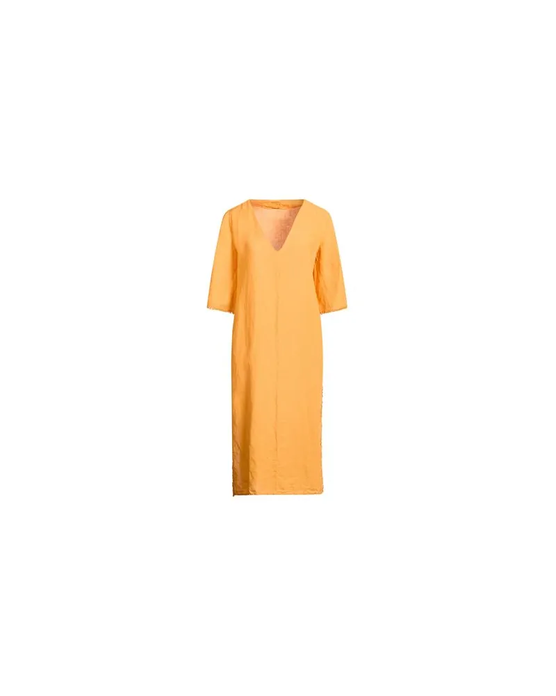 120% Lino KLEIDER - Midi-Kleiderauf YOOX.COM Mandarine
