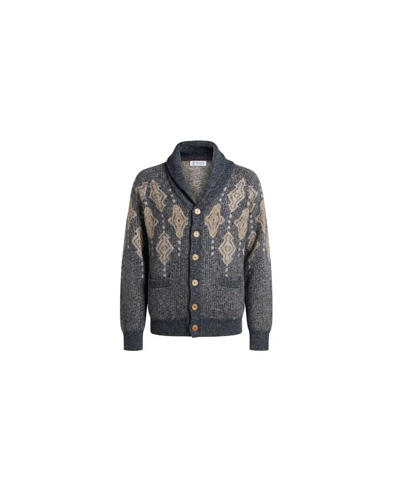 Brunello Cucinelli STRICKWAREN - Strickjackenauf YOOX.COM Blau