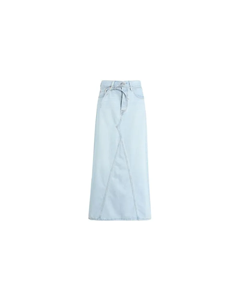Levi's ICONIC LONG SKIRT BELT LIGHT INDIGO - WORN IN  - HOSEN & RÖCKE - Jeansröckeauf YOOX.COM Blau