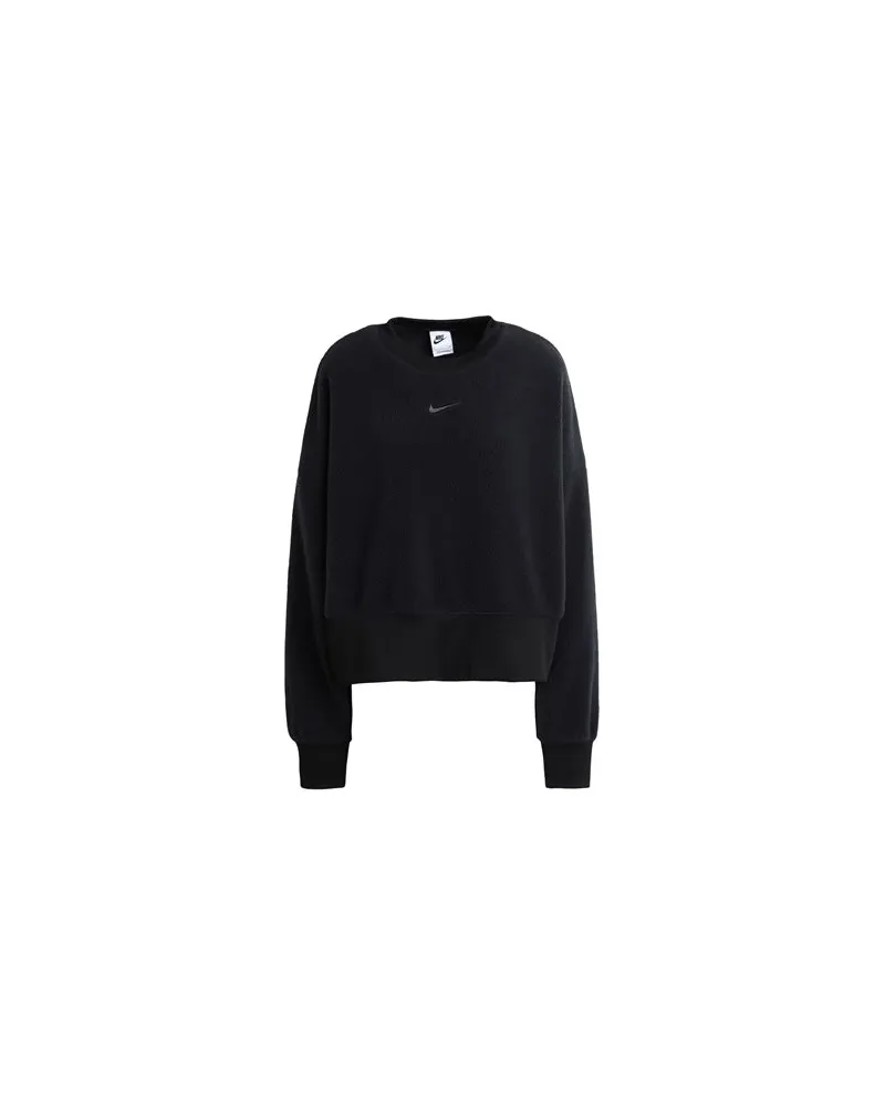Nike W NSW PLSH MOD CROP CREW  - TOPS - Sweatshirtsauf YOOX.COM Schwarz