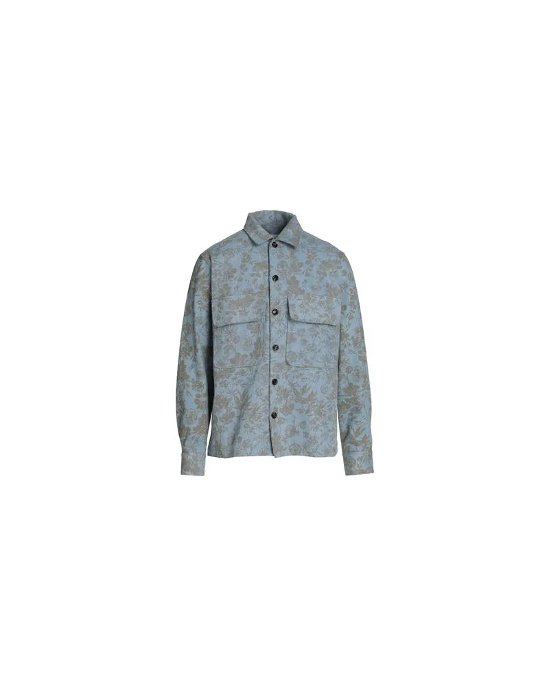 LC23 PRINTED DENIM OVERSHIRT  - TOPS - Hemdenauf YOOX.COM Blaugrau