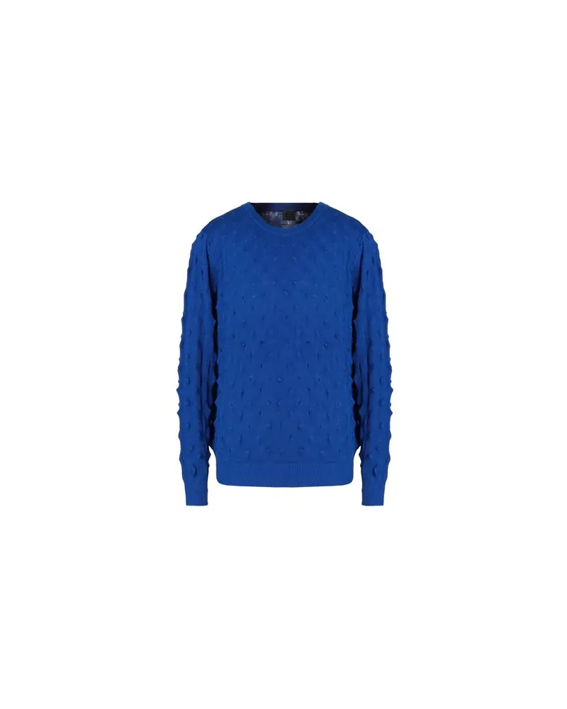 8 by Yoox ORGANIC COTTON 3D EFFECT KNIT CREWNECK - STRICKWAREN - Pulloverauf YOOX.COM Königsblau