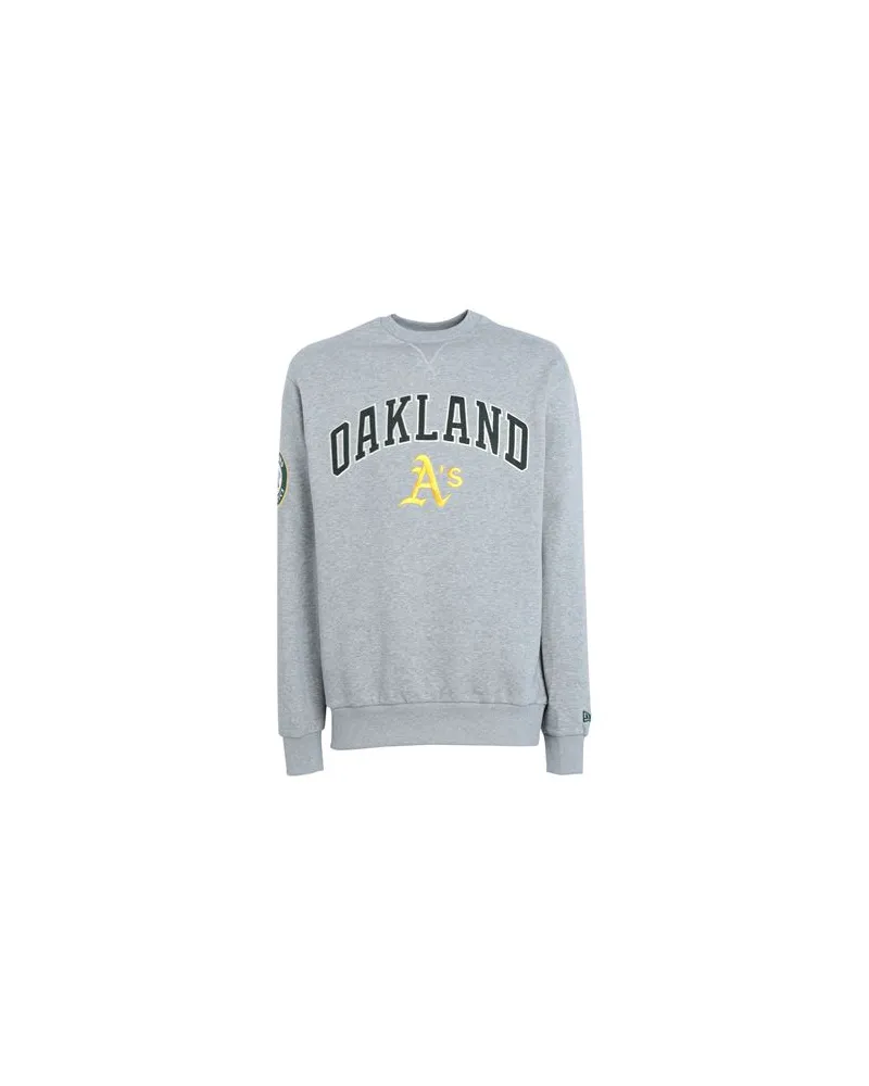 New Era MLB LARGE LOGO OS CREW OAKATHCO   - MLB LARGE LOGO OS CREW OAKATHCO - TOPS - Sweatshirtsauf YOOX.COM Grau