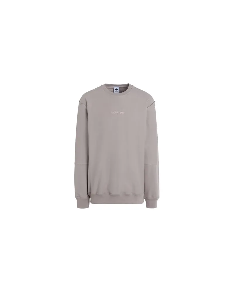 adidas LOOPBACK CREW  - TOPS - Sweatshirtsauf YOOX.COM Maulwurfsgrau