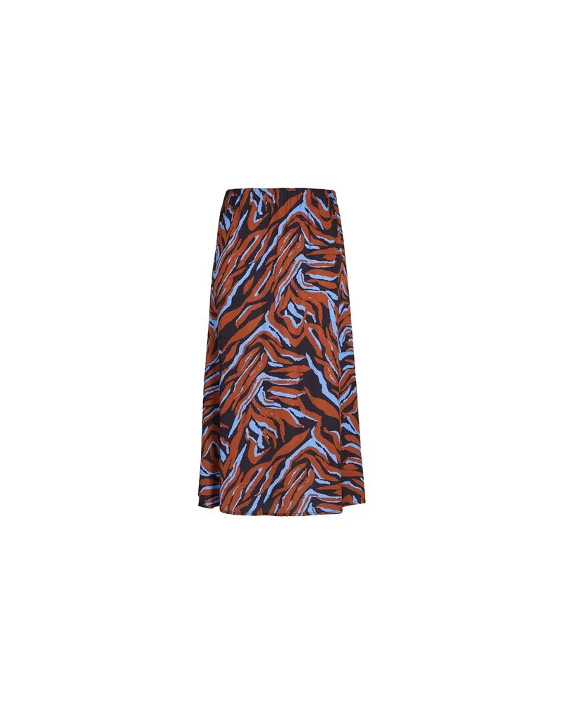 8 by Yoox PRINTED VISCOSE MIDI SKIRT  - HOSEN & RÖCKE - Midi-Röckeauf YOOX.COM Braun