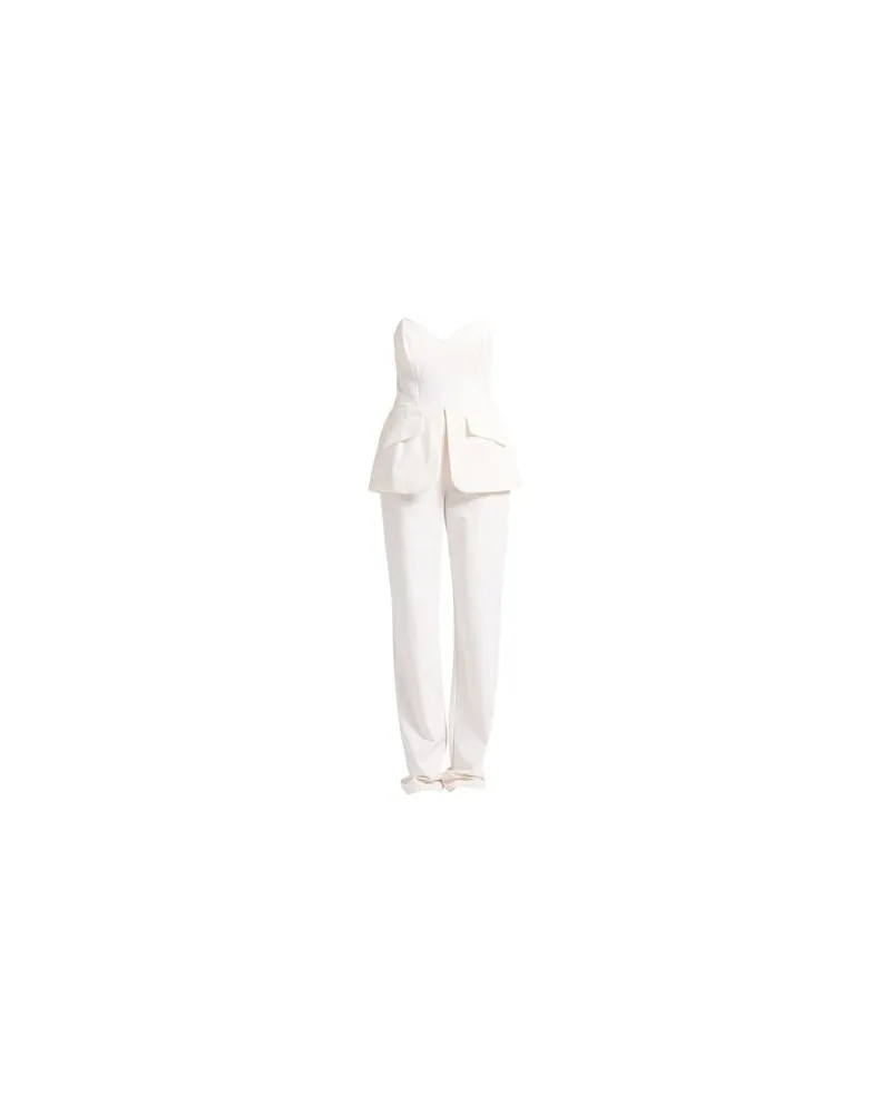 Elisabetta Franchi OVERALLS - Jumpsuitsauf YOOX.COM Elfenbein