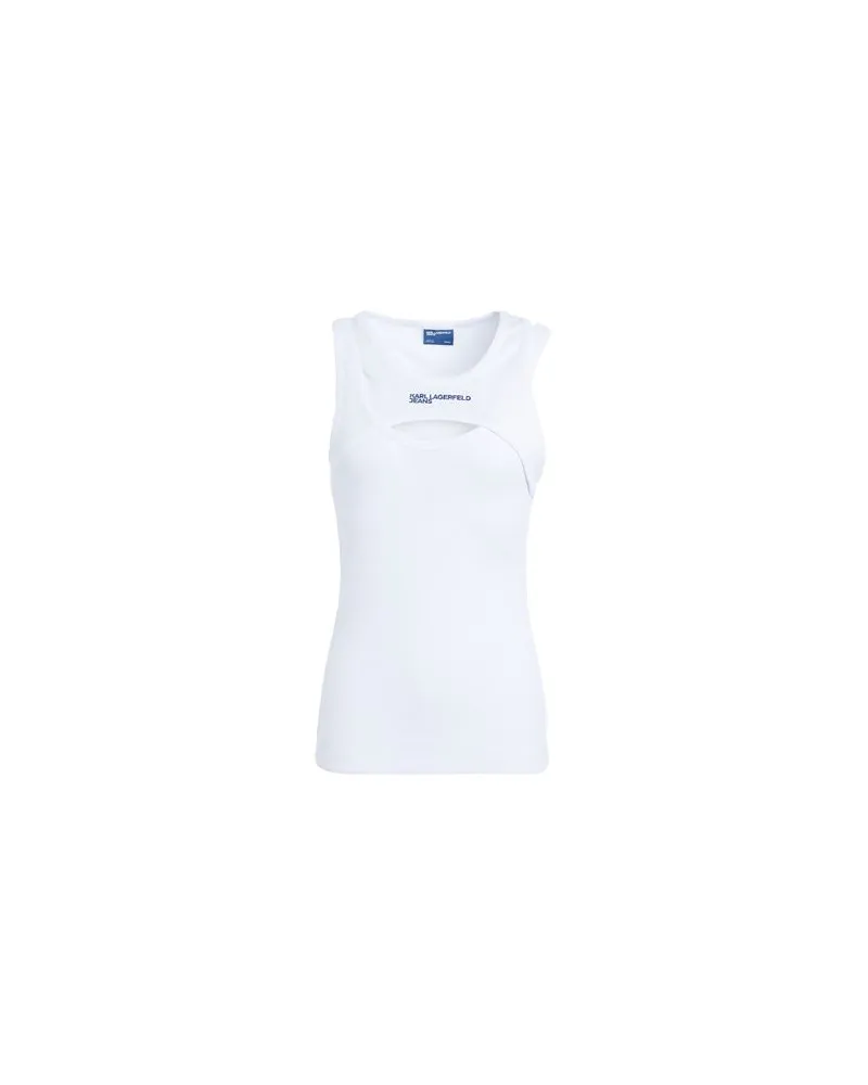 Karl Lagerfeld KLJ LAYERED RIBBED TANKTOP  - TOPS - Tank Topsauf YOOX.COM Weiß