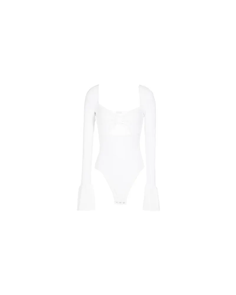 8 by Yoox RIBBED-KNIT LONG-SLEEVE BODYSUIT   - TOPS - Bodysuitsauf YOOX.COM Weiß