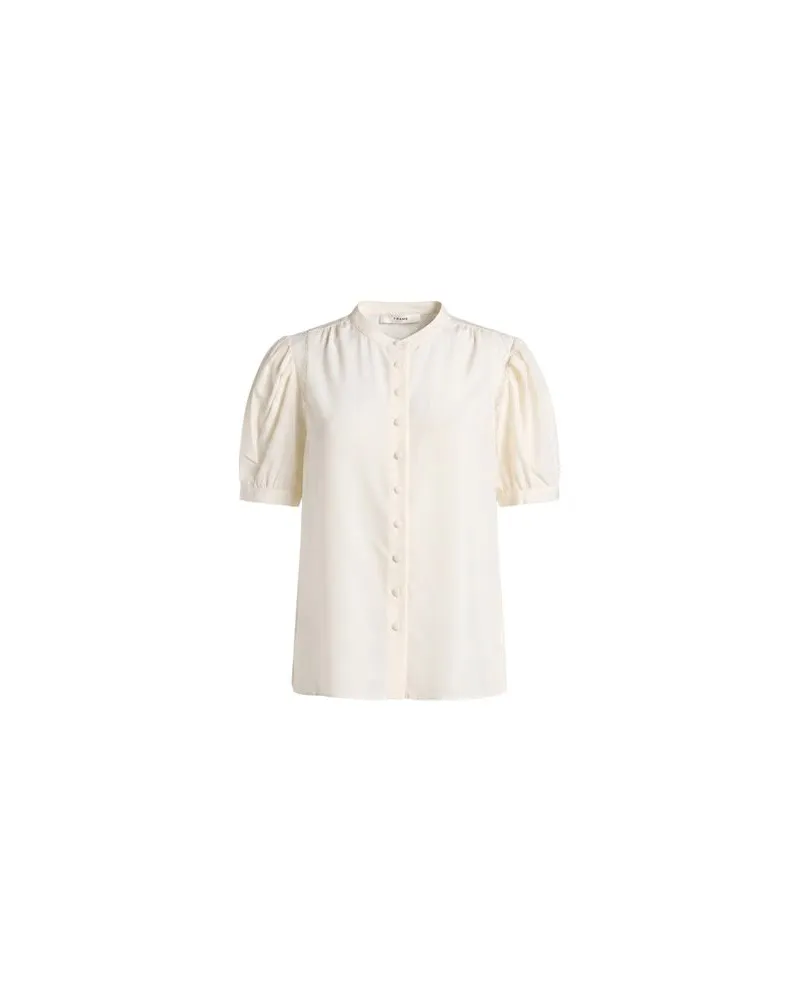 Frame Denim LACE SHOULDER INSET BLOUSE  - TOPS - Hemdenauf YOOX.COM Elfenbein