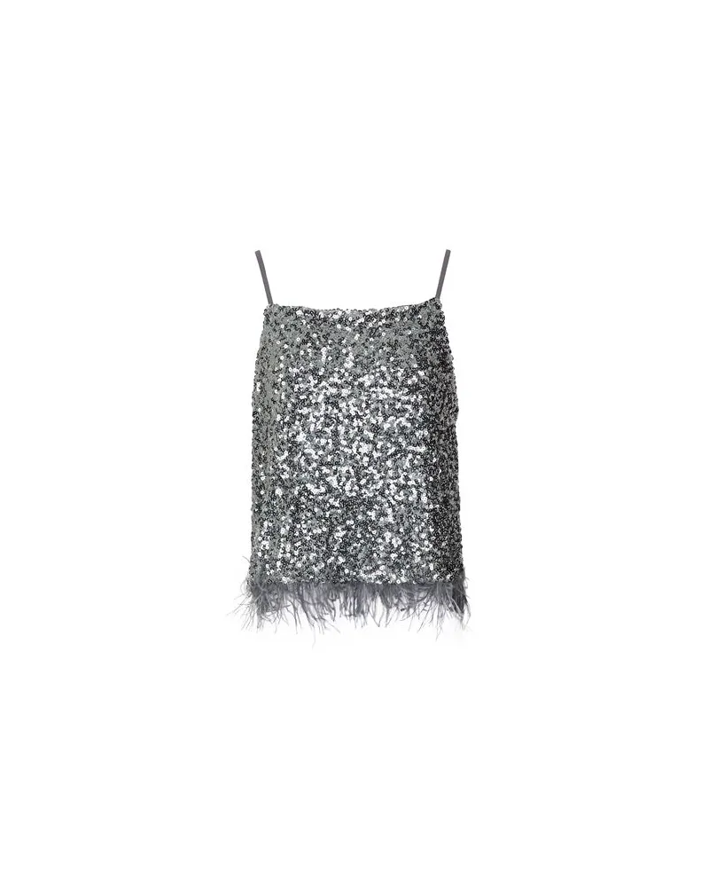 8 by Yoox SEQUIN HALTER TOP  - TOPS - Topsauf YOOX.COM Silber
