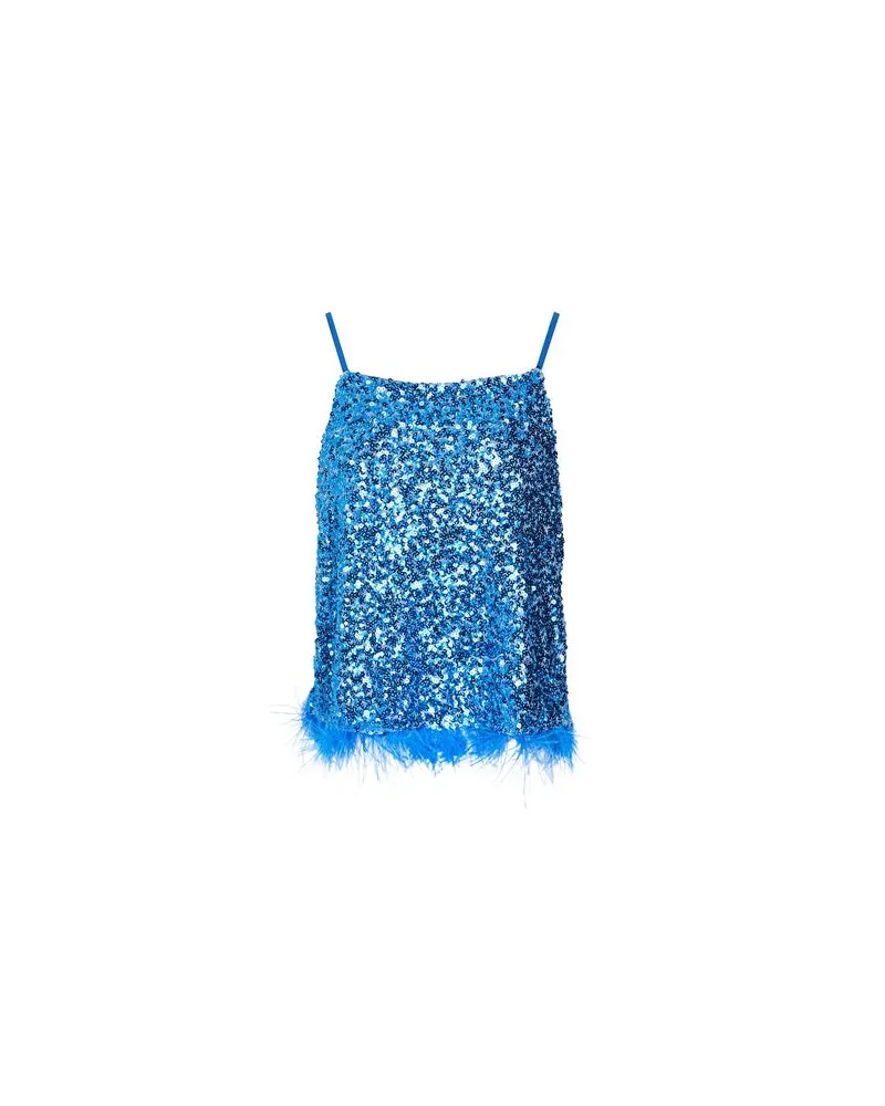 8 by Yoox SEQUIN HALTER TOP  - TOPS - Topsauf YOOX.COM Azurblau