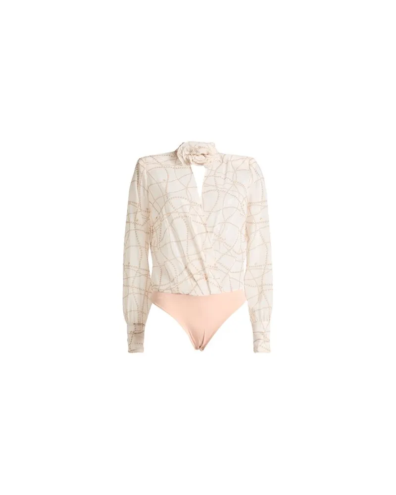 Elisabetta Franchi TOPS - Bodysuitsauf YOOX.COM Elfenbein