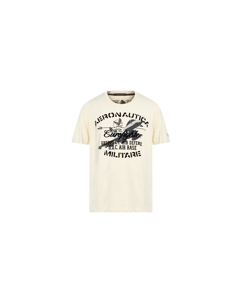 Aeronautica Militare TOPS - T-shirtsauf YOOX.COM Cremeweiß