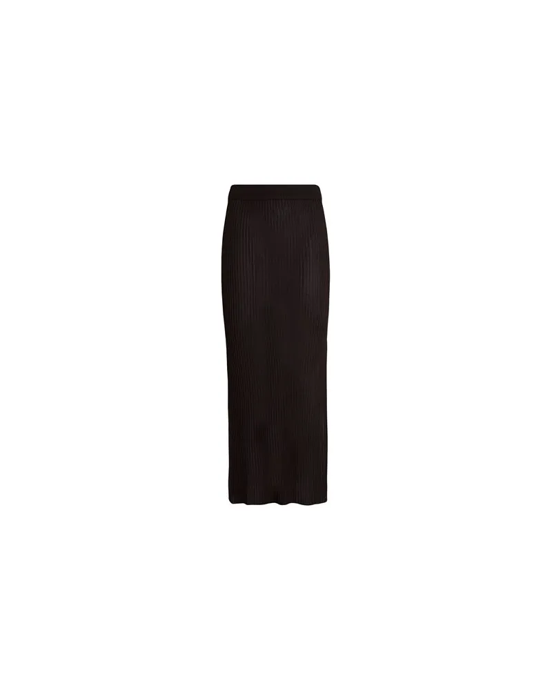 Ninety Percent VISCOSE RIB SPLIT FRONT SKIRT  - HOSEN & RÖCKE - Midi-Röckeauf YOOX.COM Schokobraun