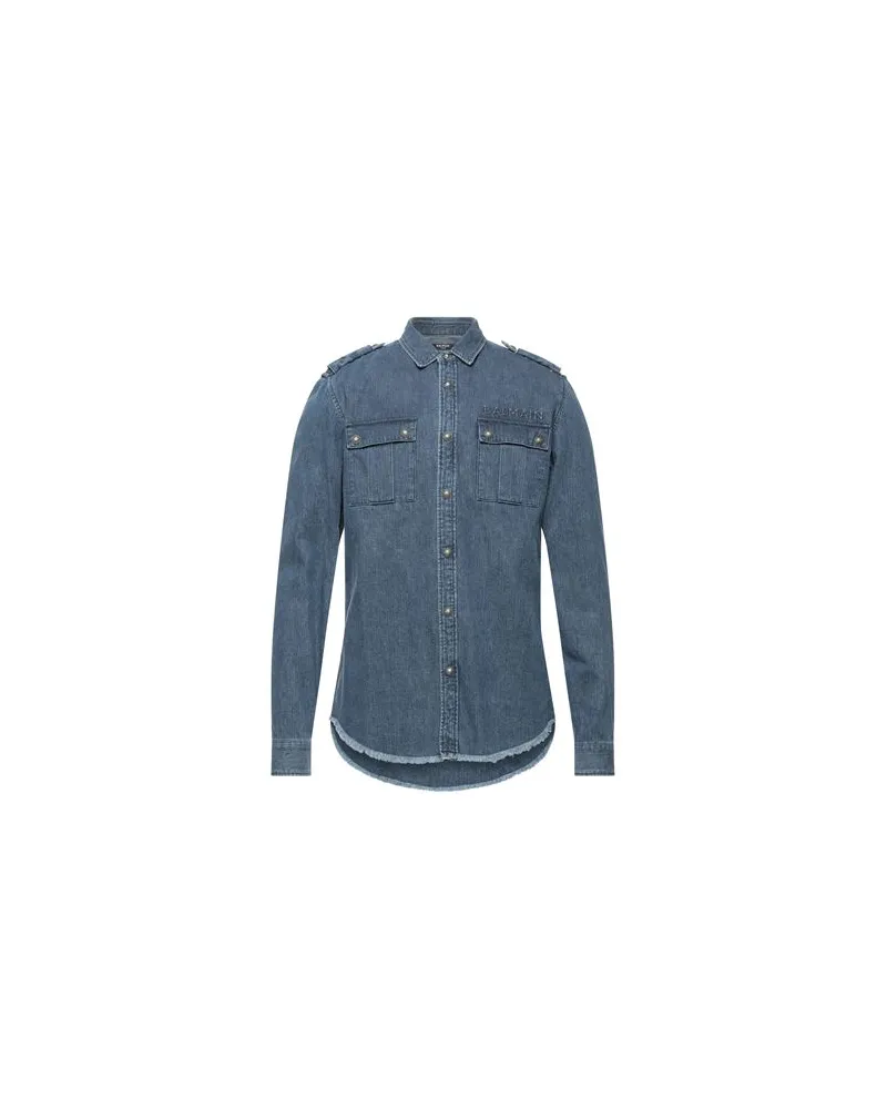 Balmain TOPS - Jeanshemdenauf YOOX.COM Blau