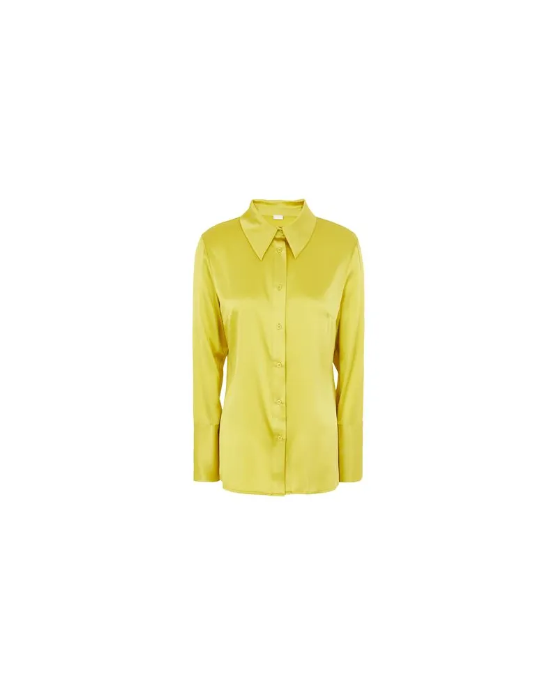 8 by Yoox STRETCH SILK-SATIN SHIRT - TOPS - Hemdenauf YOOX.COM Gelb