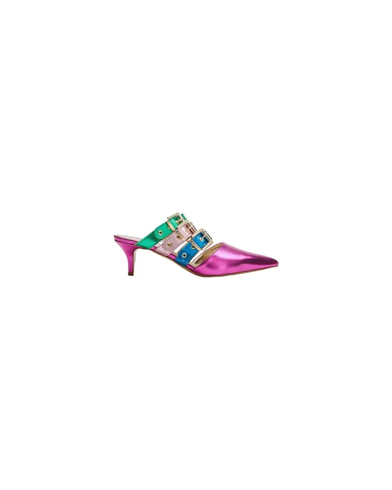 8 by Yoox METALLIC TRIPLE BUCKLE MULES  - SCHUHE - Mules & Clogsauf YOOX.COM Fuchsia