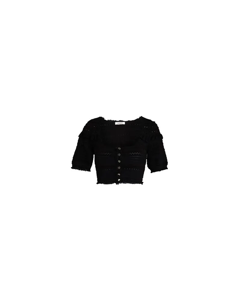 Sandro STRICKWAREN - Strickjackenauf YOOX.COM Schwarz