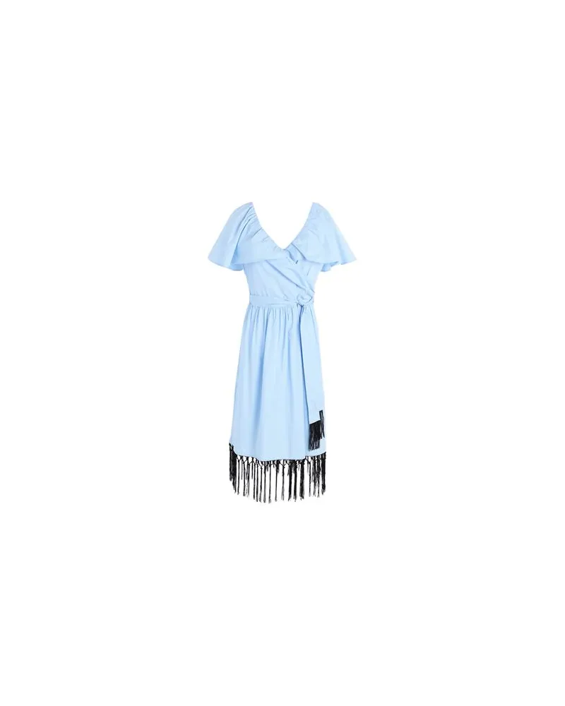Karl Lagerfeld DRESS W/ FRINGING DETAIL  - KLEIDER - Midi-Kleiderauf YOOX.COM Himmelblau