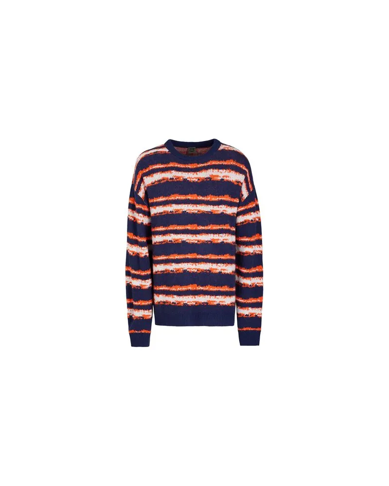 8 by Yoox WOOL BLEND JACQUARD OVER MOCK NECK KNIT JUMPER  - STRICKWAREN - Pulloverauf YOOX.COM Marineblau