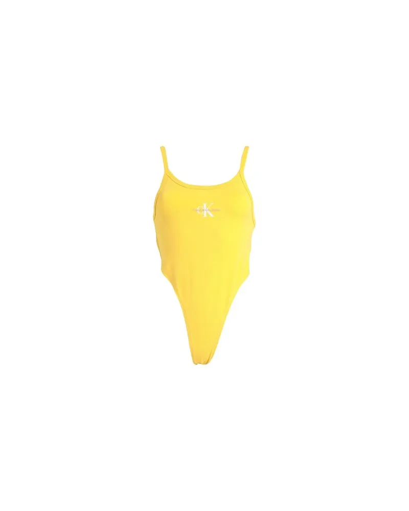 Calvin Klein SEASONAL MONOGRAM T-SHIRT - TOPS - Bodysuitsauf YOOX.COM Gelb