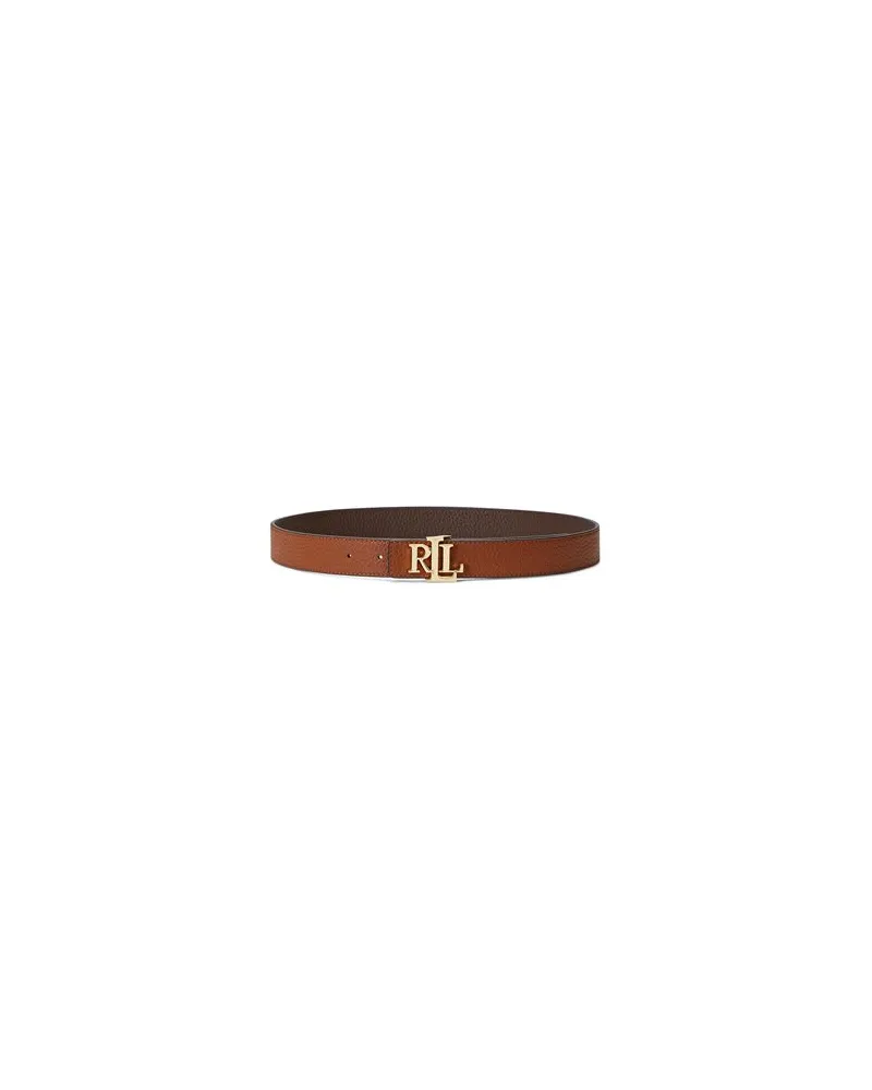 Ralph Lauren LOGO REVERSIBLE PEBBLED LEATHER BELT  - Kleinlederwaren - Gürtelauf YOOX.COM Dunkelbraun
