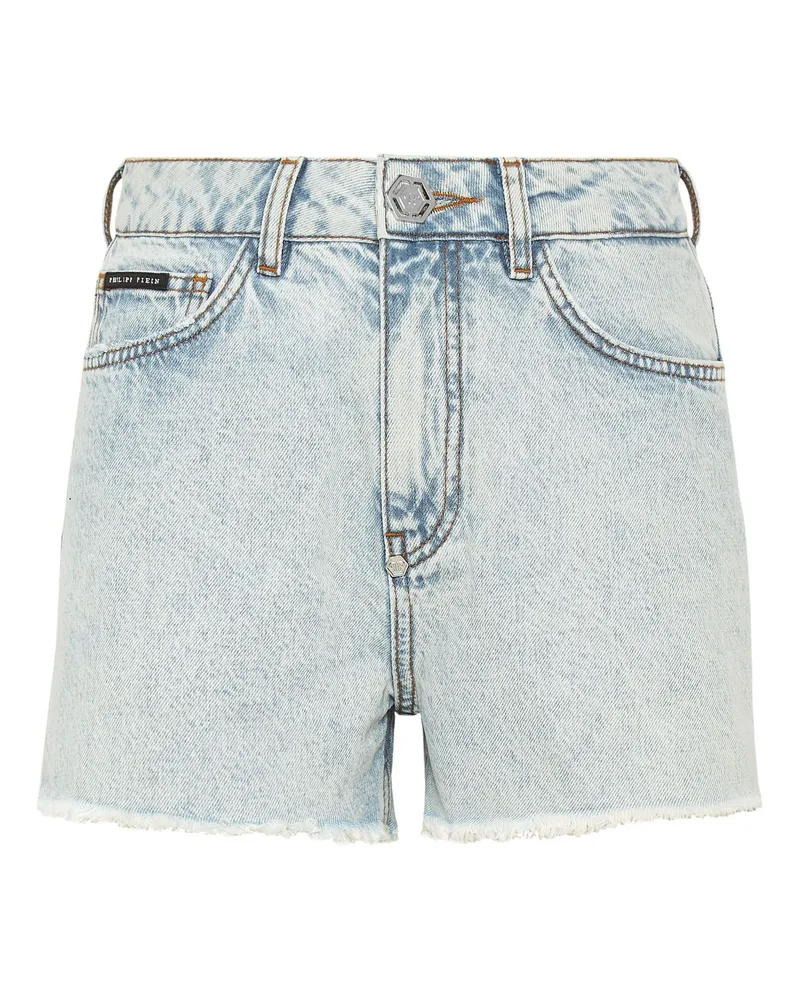 Philipp Plein Jeansshorts Hellblau