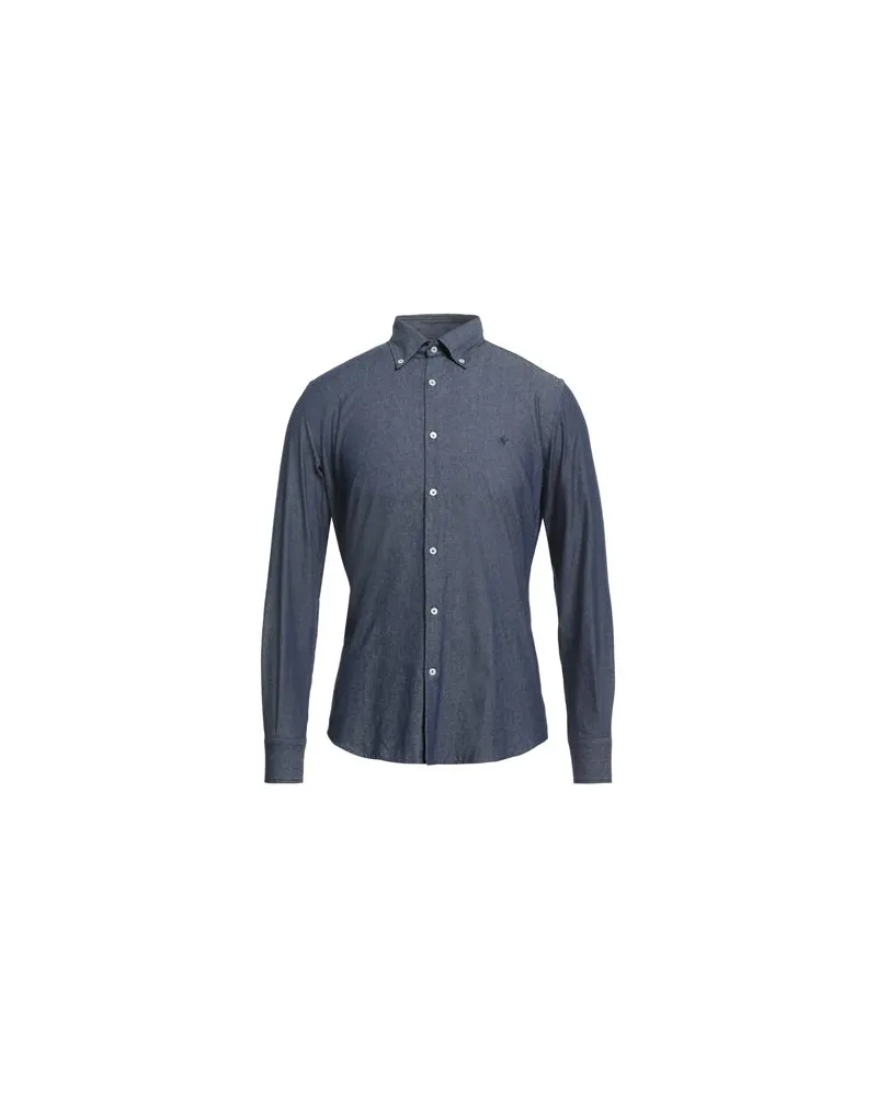 Brooksfield TOPS - Jeanshemdenauf YOOX.COM Blau