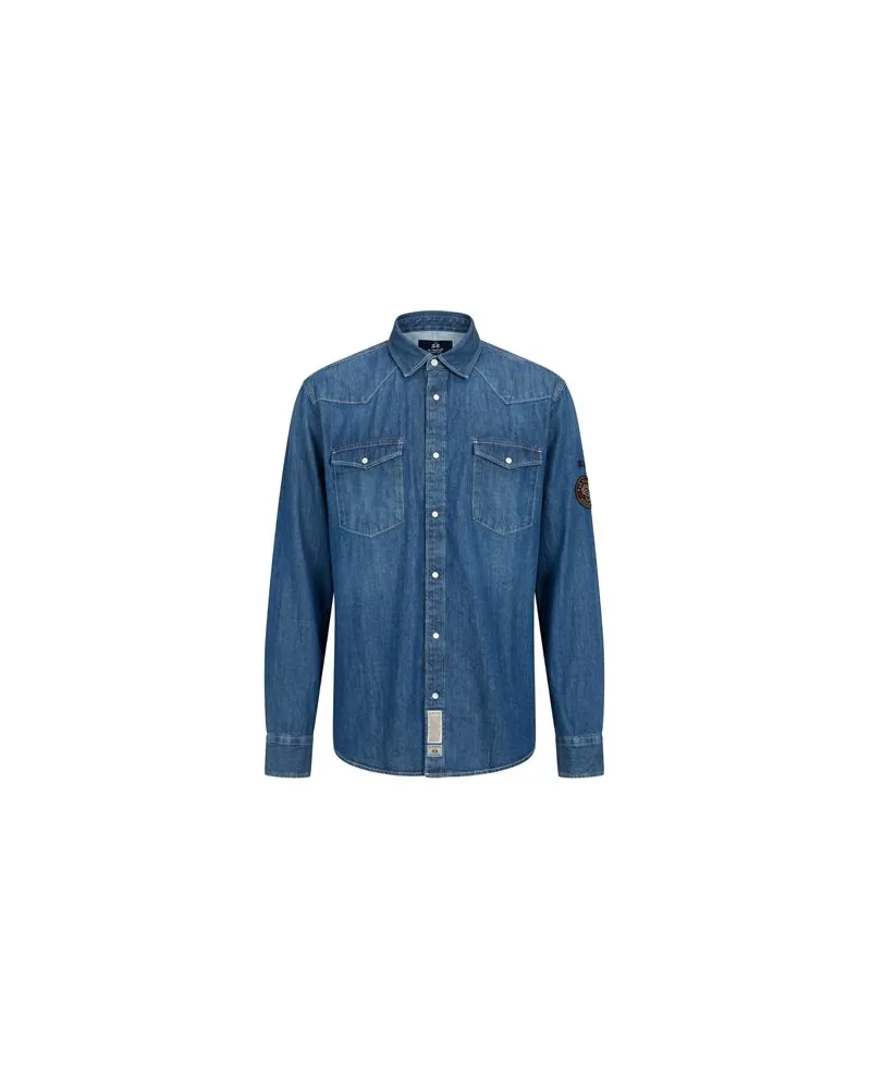 La Martina TOPS - Jeanshemdenauf YOOX.COM Blau