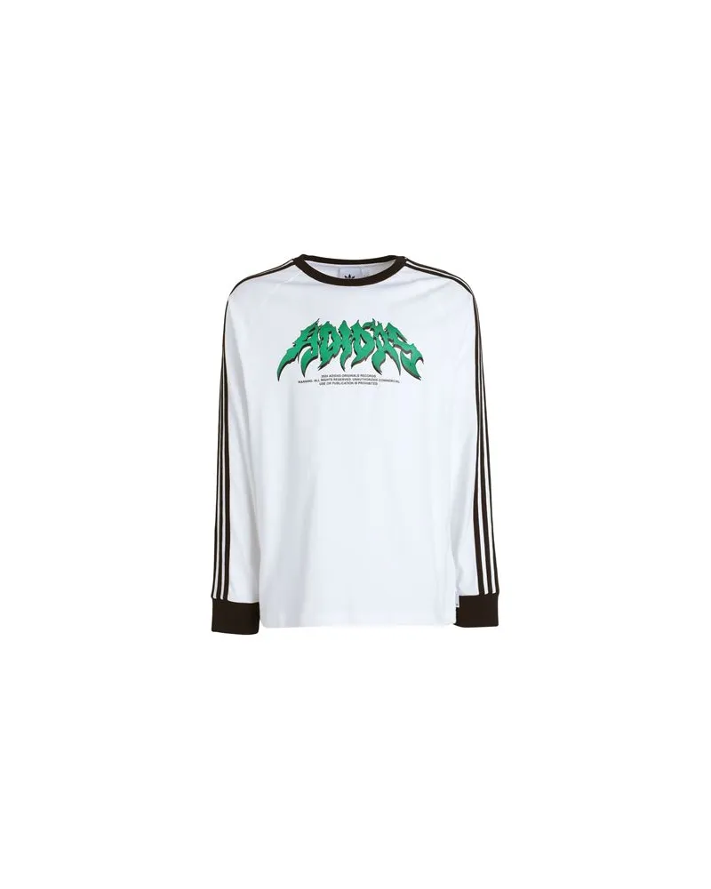adidas FLAMES LS TEE  - FLAMES LS TEE - TOPS - T-shirtsauf YOOX.COM Weiß